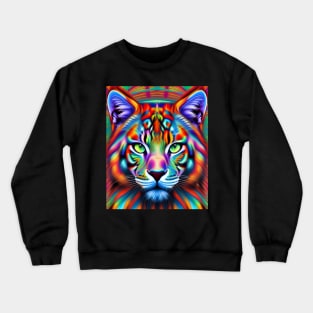 Kosmic Kitty (24) - Trippy Psychedelic Cat Crewneck Sweatshirt